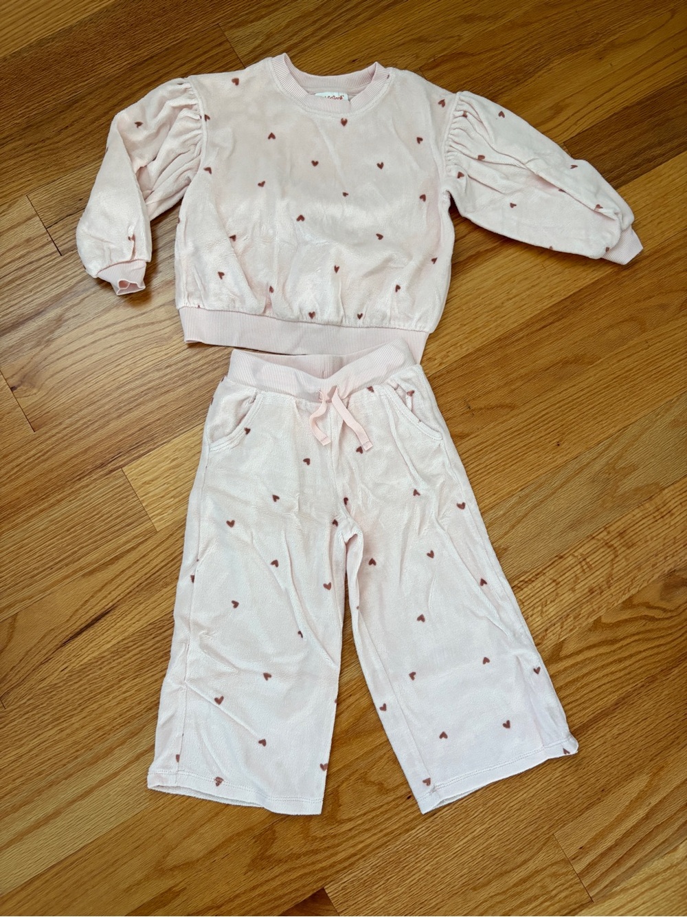 Cat & Jack Pink Heart Print Kids Cozy Set